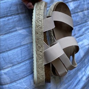 ANA nude/pink high espadrilles